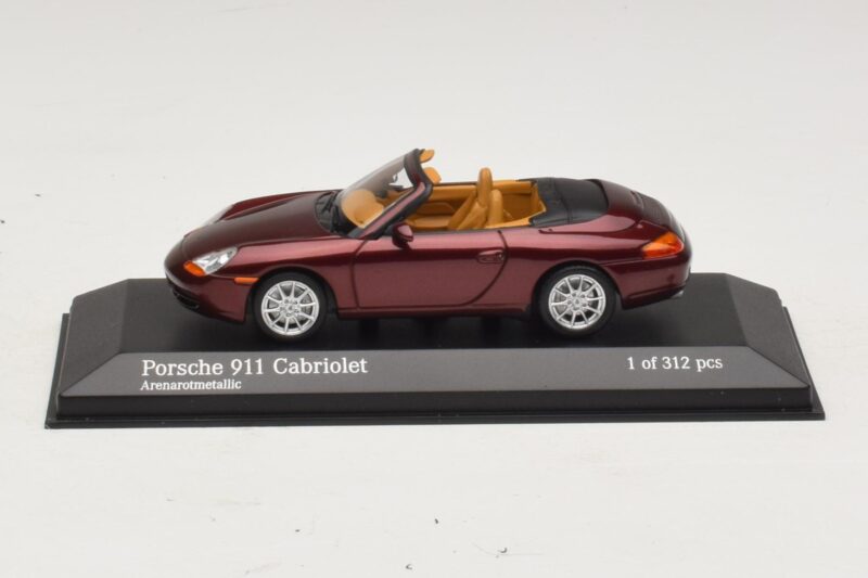 Porsche 911 996 Cabriolet Rouge Métallisé Minichamps 1:43 Porsche 911 996 Cabriolet Rouge Métallisé Minichamps 1:43 400061092 Métal Moulé