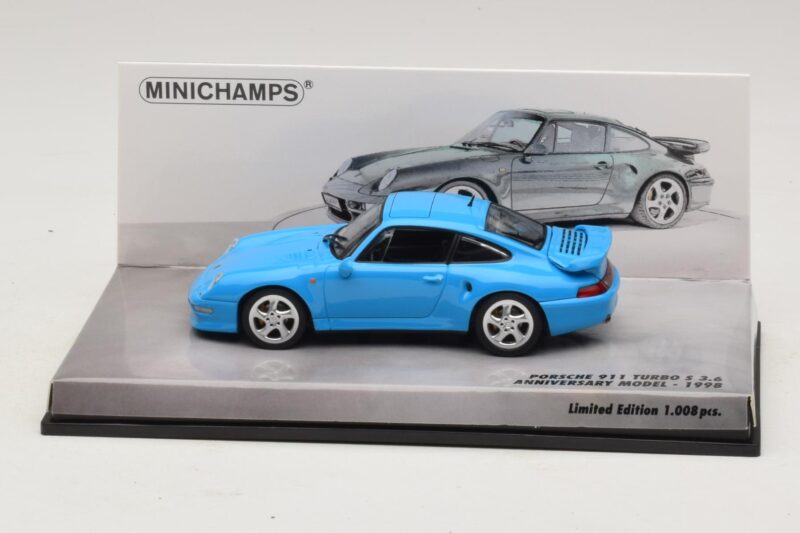 Porsche 911 996 Turbo S 3.6 Édition Anniversaire Bleu Minichamps 1:43 436069270 Métal Moulé