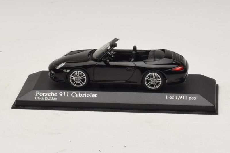 Porsche 911 997 Carrera Cabriolet Black Edition Minichamps 1:43 400066434 Métal Moulé