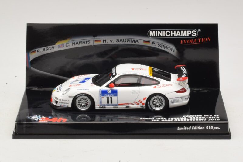 Porsche 911 997 GT3 RS #11 24 Hours Nurburgring 2010 Minichamps 1:43 437106711 Métal Moulé