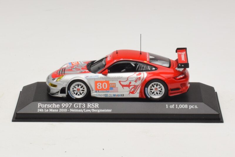 Porsche 911 997 GT3 RSR GT2 #80 S. Neiman / D. Law 24 Hours of Le Mans 2010 Minichamps 1:43 410106980 Métal Moulé