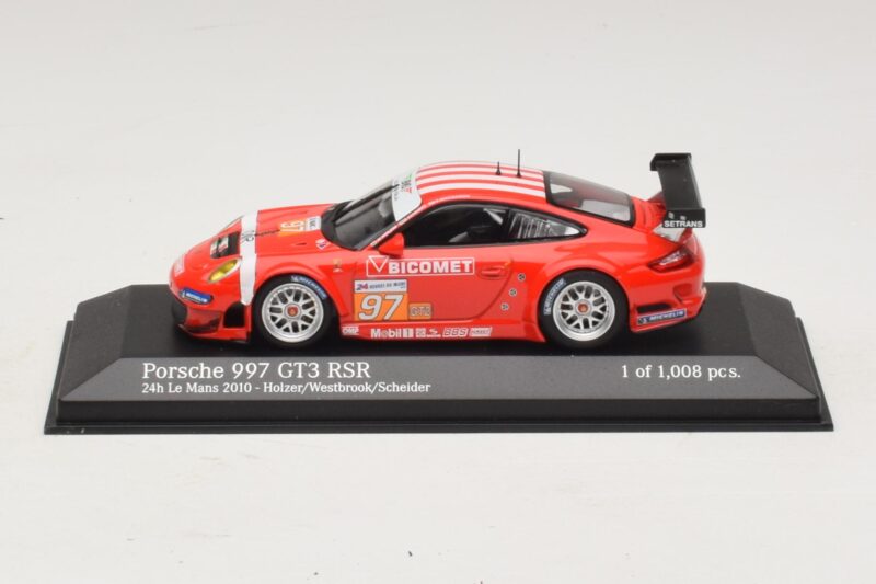 Porsche 911 997 GT3 RSR GT2 #97 M. Holzer / R. Westbrook 24 Hours of Le Mans 2010 Minichamps 1:43 410106997 Métal Moulé