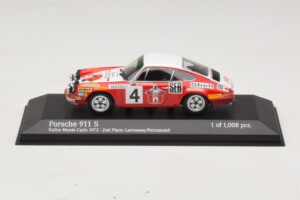 Porsche 911 S #4 G. Larrousse / J-C. Perramond 2nd Place Rally Monte Carlo 1972 Minichamps 1:43 400726804 Métal Moulé
