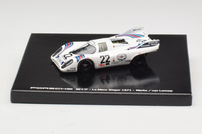 Porsche 917K #22 H. Marko / G. van Lennep Martini Racing 24 Hours of Le Mans Vainqueur 1971 Édition Cassette Minichamps 1:43 