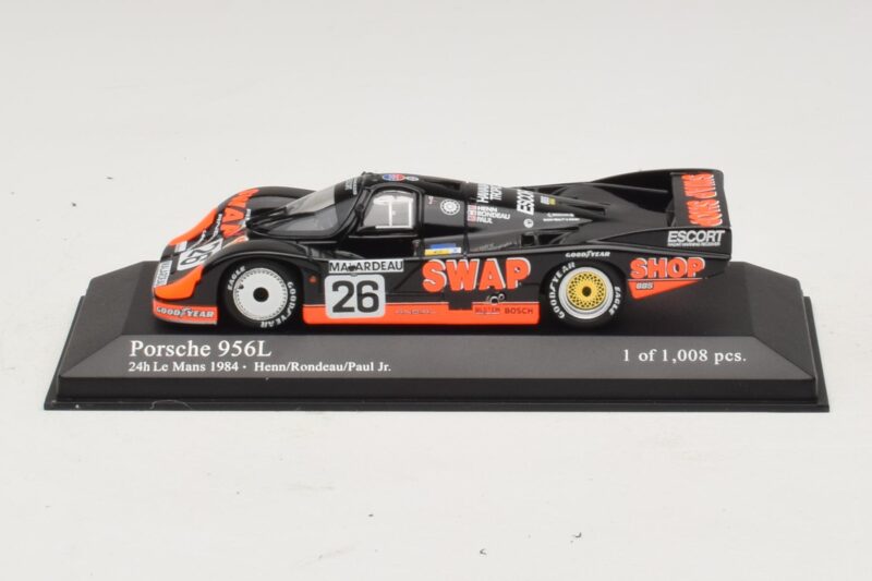 Porsche 956L #26 T-Bird Swap Shop P. Henn / J. Rondeau 24 Hours of Le Mans 1984 Minichamps 1:43 Porsche 956L #26 T-Bird Swap Shop P. Henn / J. Rondeau 24 Hours of Le Mans 1984 Minichamps 1:43 430846526 Métal Moulé