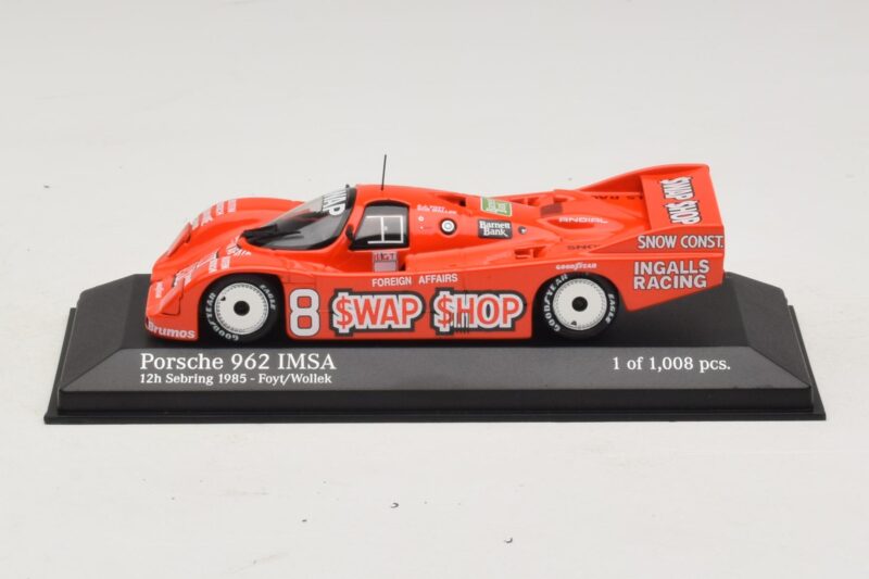 Porsche 962 IMSA #8 A.J. Foyt / B. Wollek 12 Hours of Sebring 1985 Minichamps 1:43 Porsche 962 IMSA #8 A.J. Foyt / B. Wollek 12 Hours of Sebring 1985 Minichamps 1:43 400856508 Métal Moulé