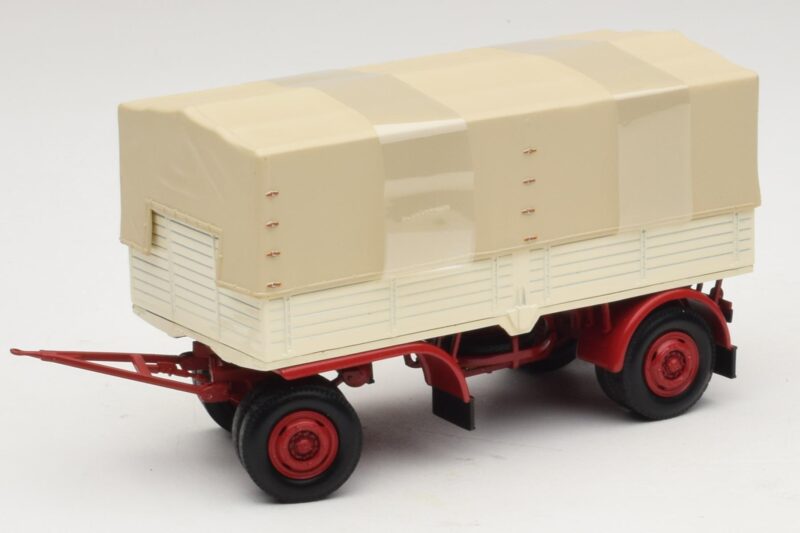 Remorque de Camion Bâche Blanc Rouge Minichamps 1:43 439159096 Métal Moulé