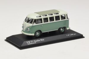 Volkswagen T1 Samba Bus Bleu Turquoise Blanc Minichamps 1:43 430052306 Métal Moulé — image 2 sur 4