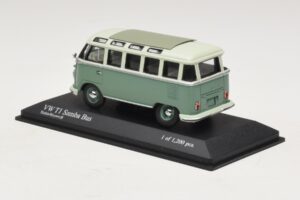 Volkswagen T1 Samba Bus Bleu Turquoise Blanc Minichamps 1:43 430052306 Métal Moulé — image 3 sur 4