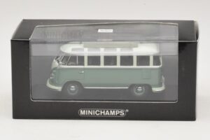 Volkswagen T1 Samba Bus Bleu Turquoise Blanc Minichamps 1:43 430052306 Métal Moulé — image 4 sur 4
