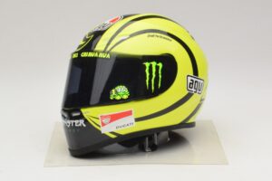 Casque AGV V. Rossi MotoGP Valencia Test 2009 Minichamps 1:2 327100066 Métal Moulé