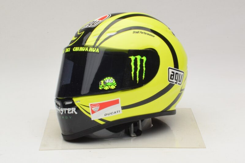 Casque AGV V. Rossi MotoGP Valencia Test 2009 Minichamps 1:2 327100066 Métal Moulé