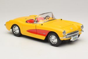 Chevrolet Corvette C1 Cabriolet Jaune Rouge Bburago 1:18 3034-M2 Métal Moulé — image 6 sur 8