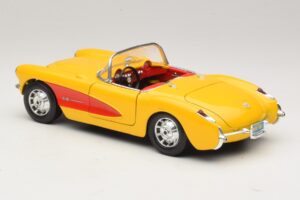 Chevrolet Corvette C1 Cabriolet Jaune Rouge Bburago 1:18 3034-M2 Métal Moulé — image 7 sur 8