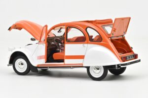 Citroen 2CV Spot Orange & Blanc Norev 1:18 181473 Métal Moulé — image 3 sur 3