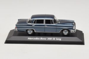 Mercedes 300 SE W112 Lang Bleu Métallisé Maxichamps 1:43 940035200 Métal Moulé
