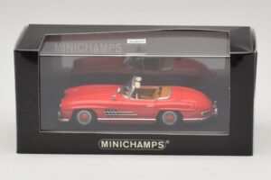 Mercedes 300 SL W198 Rouge Avec Intérieur Marron Minichamps 1:43 MB009 Métal Moulé — image 5 sur 5