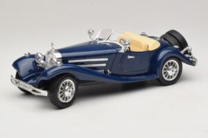 Mercedes 500K Roadster Bleu Bburago 1:20 3070 Métal Moulé