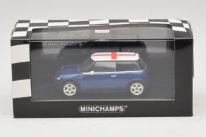 Mini Cooper S R53 Bleu Avec Drapeau Anglais Minichamps 1:43 MINI012 Métal Moulé — image 5 sur 5
