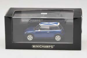 Mini Cooper S R53 Bleu Avec Drapeau Écossais Minichamps 1:43 MINI016 Métal Moulé — image 5 sur 5