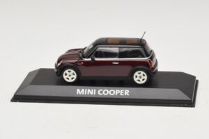 Mini Cooper S R53 Rouge Foncé Avec Toit Noir Minichamps 1:43 MINI028 Métal Moulé
