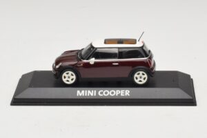 Mini Cooper S R53 Rouge Foncé Avec Toit Panoramique Minichamps 1:43 MINI019 Métal Moulé