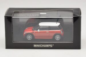 Mini Cooper S R53 Rouge Avec Toit Blanc Minichamps 1:43 MINI025 Métal Moulé — image 5 sur 5