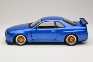 Nissan Skyline GT-R R34 V-Spec II Bleu Métallisé BBS Jantes KK-Scale 1:12 KKDC120211-2 Métal Moulé — image 4 sur 8