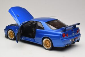 Nissan Skyline GT-R R34 V-Spec II Bleu Métallisé BBS Jantes KK-Scale 1:12 KKDC120211-2 Métal Moulé — image 5 sur 8