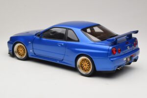 Nissan Skyline GT-R R34 V-Spec II Bleu Métallisé BBS Jantes KK-Scale 1:12 KKDC120211-2 Métal Moulé — image 7 sur 8