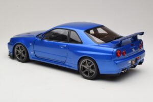 Nissan Skyline GT-R R34 V-Spec II Bleu Métallisé OEM Jantes KK-Scale 1:12 KKDC120211-1 Métal Moulé — image 7 sur 8