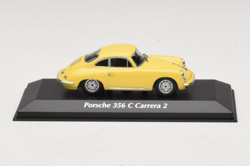 Porsche 356C Carrera 2 Jaune Maxichamps 1:43 940062361 Métal Moulé