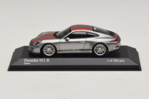 Porsche 911 991.1 R Argent Avec Bandes Orange Minichamps 1:43 410066222 Métal Moulé