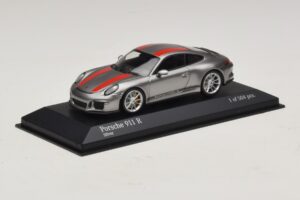 Porsche 911 991.1 R Argent Avec Bandes Orange Minichamps 1:43 410066222 Métal Moulé — image 2 sur 5