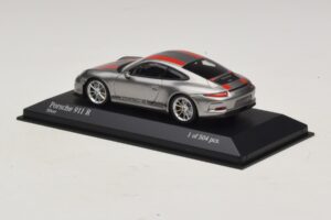 Porsche 911 991.1 R Argent Avec Bandes Orange Minichamps 1:43 410066222 Métal Moulé — image 3 sur 5