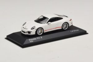 Porsche 911 991.1 R Blanc Avec Bandes Rouges Minichamps 1:43 410066220 Métal Moulé