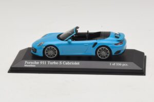 Porsche 911 991.1 Turbo S Cabriolet Bleu Minichamps 1:43 410067182 Métal Moulé