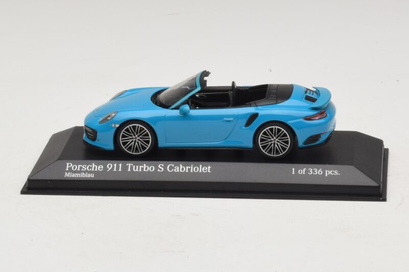 Porsche 911 991.1 Turbo S Cabriolet Bleu Minichamps 1:43 410067182 Métal Moulé