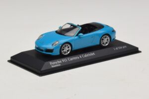 Porsche 911 991.2 Carrera 4 Cabriolet Bleu Minichamps 1:43 410067232 Métal Moulé — image 2 sur 5