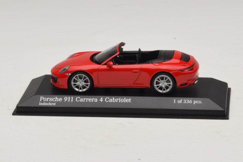 Porsche 911 991.2 Carrera 4 Cabriolet Rouge Minichamps 1:43 410067230 Métal Moulé