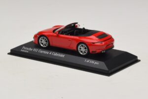 Porsche 911 991.2 Carrera 4 Cabriolet Rouge Minichamps 1:43 410067230 Métal Moulé — image 3 sur 5
