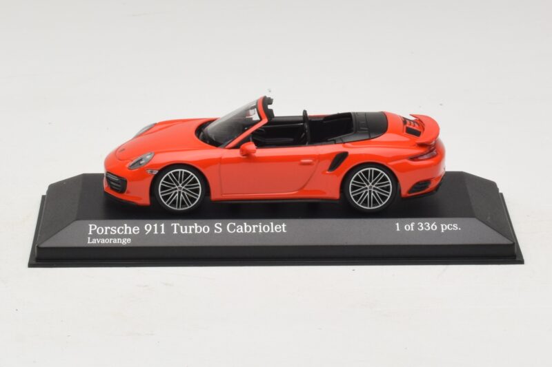 Porsche 911 991 Turbo S Cabriolet Orange Minichamps 1:43 410067181 Métal Moulé