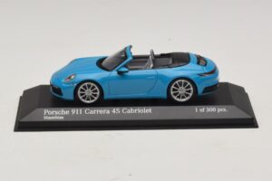 Porsche 911 992 Carrera 4S Cabriolet Bleu Minichamps 1:43 410069332 Métal Moulé