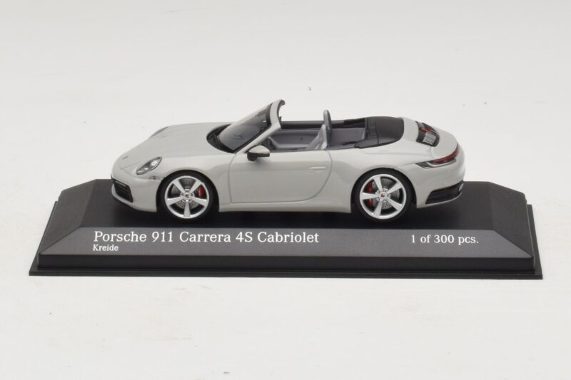 Porsche 911 992 Carrera 4S Cabriolet Gris Minichamps 1:43 410069331 Métal Moulé
