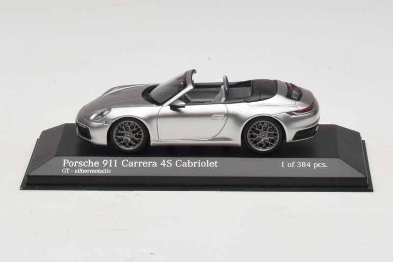 Porsche 911 992 Carrera 4S Cabriolet Argent Minichamps 1:43 410069330 Métal Moulé