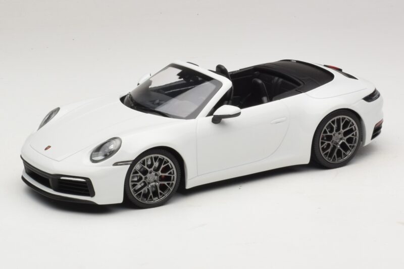Porsche 911 992 Carrera 4S Cabriolet Blanc Minichamps 1:18 155067330 Métal Moulé