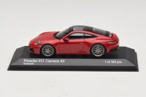 Porsche 911 992 Carrera 4S Rouge Minichamps 1:43 410069321 Métal Moulé