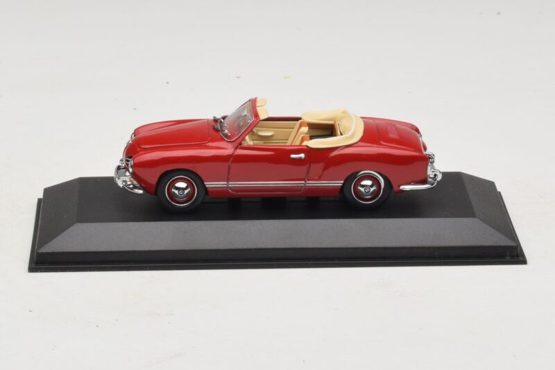 Volkswagen Karmann Ghia Cabriolet Rouge Foncé Minichamps 1:43 5032 Métal Moulé
