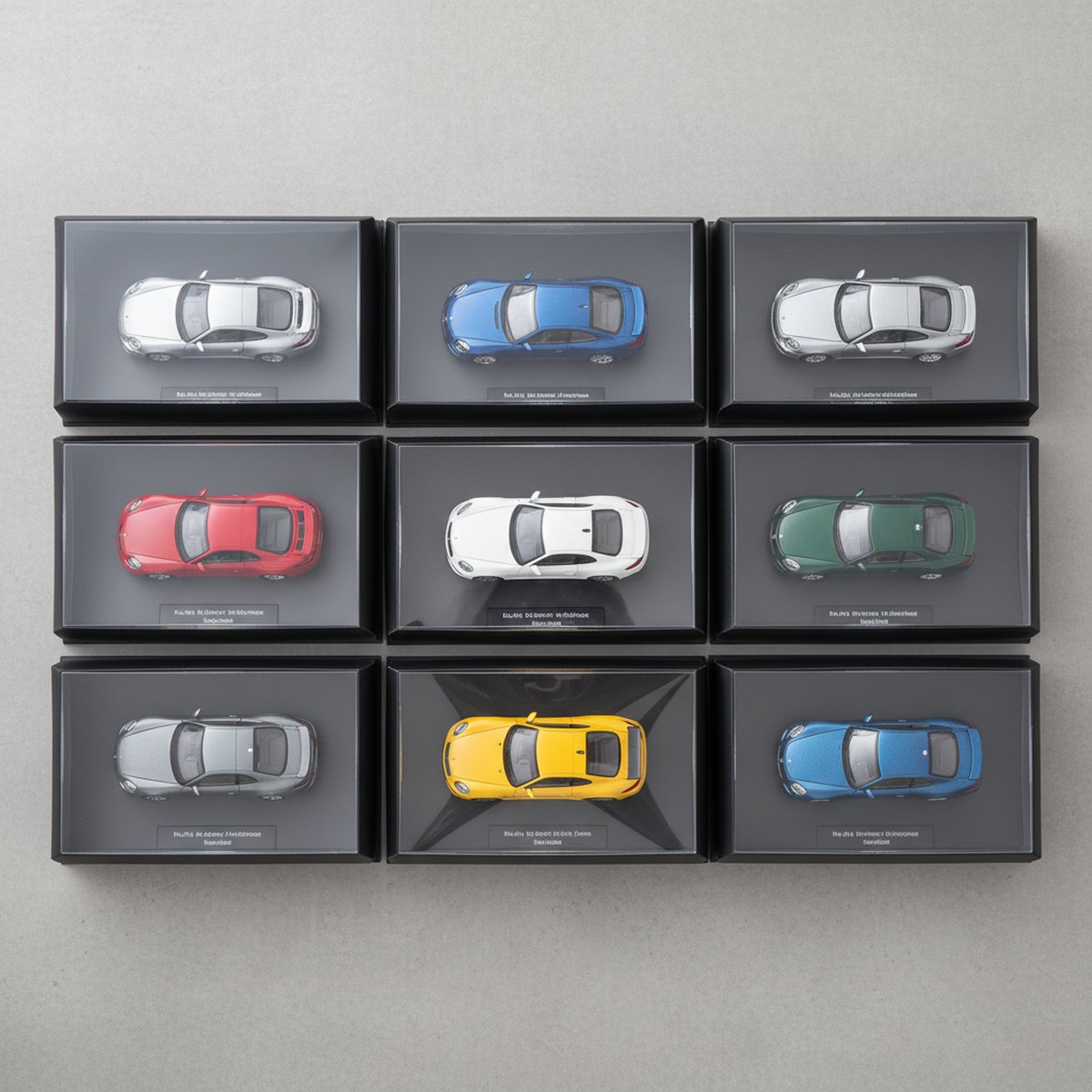 Grille de modèles diecast 1/18 en boîte de plusieurs fabricants